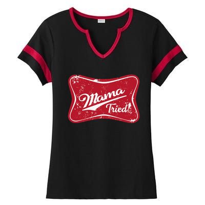 Vintage Mama Tried Retro Country Outlaw Music Western Ladies Halftime Notch Neck Tee