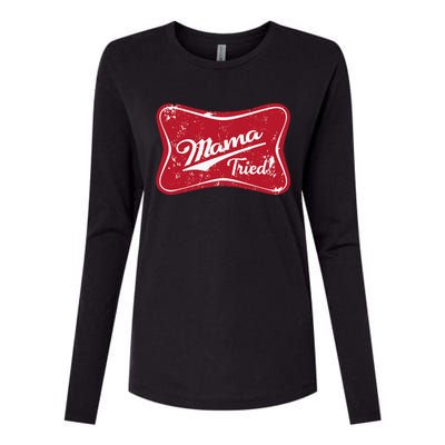 Vintage Mama Tried Retro Country Outlaw Music Western Womens Cotton Relaxed Long Sleeve T-Shirt