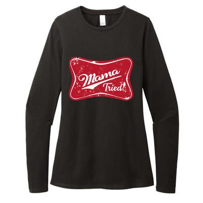 Vintage Mama Tried Retro Country Outlaw Music Western Womens CVC Long Sleeve Shirt