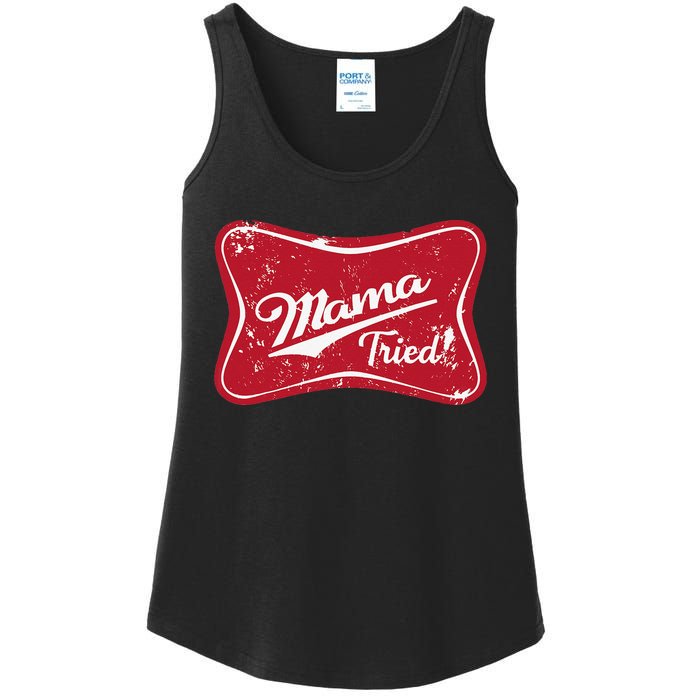 Vintage Mama Tried Retro Country Outlaw Music Western Ladies Essential Tank