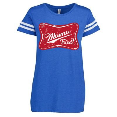 Vintage Mama Tried Retro Country Outlaw Music Western Enza Ladies Jersey Football T-Shirt