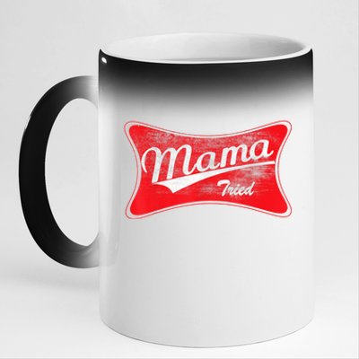 Vintage Mama Tried Gift Funny Retro Country Outlaw Music Gift 11oz Black Color Changing Mug