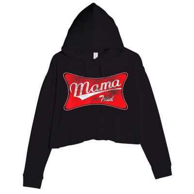 Vintage Mama Tried Gift Funny Retro Country Outlaw Music Gift Crop Fleece Hoodie