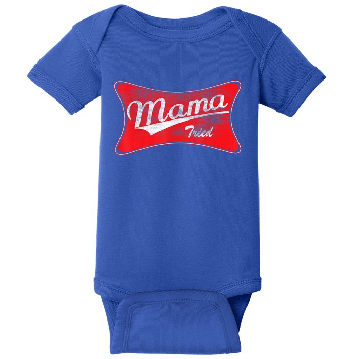 Vintage Mama Tried Gift Funny Retro Country Outlaw Music Gift Baby Bodysuit