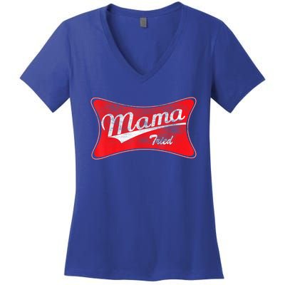 Vintage Mama Tried Gift Funny Retro Country Outlaw Music Gift Women's V-Neck T-Shirt