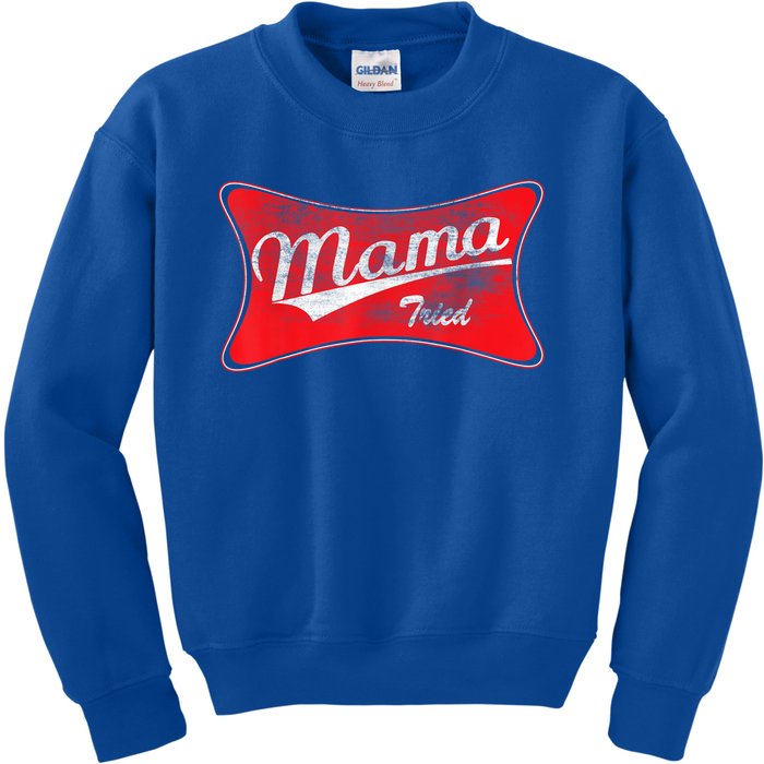 Vintage Mama Tried Gift Funny Retro Country Outlaw Music Gift Kids Sweatshirt