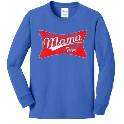 Vintage Mama Tried Gift Funny Retro Country Outlaw Music Gift Kids Long Sleeve Shirt