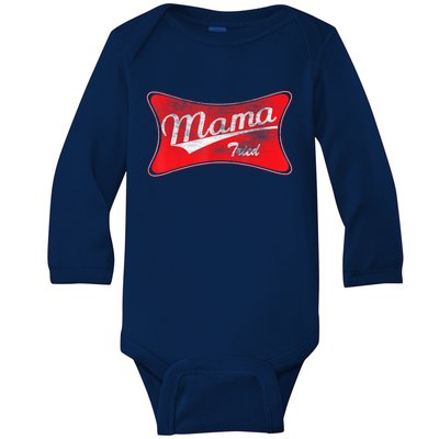 Vintage Mama Tried Gift Funny Retro Country Outlaw Music Gift Baby Long Sleeve Bodysuit