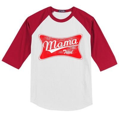 Vintage Mama Tried Gift Funny Retro Country Outlaw Music Gift Kids Colorblock Raglan Jersey