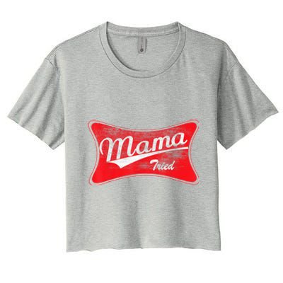 Vintage Mama Tried Gift Funny Retro Country Outlaw Music Gift Women's Crop Top Tee