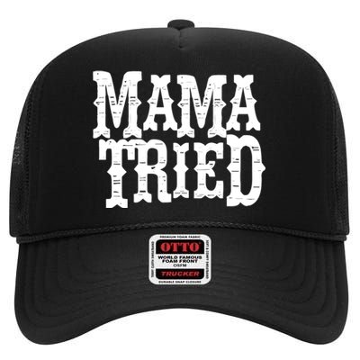 VINTAGE Mama Tried Country Outlaw Music TShirts High Crown Mesh Back Trucker Hat