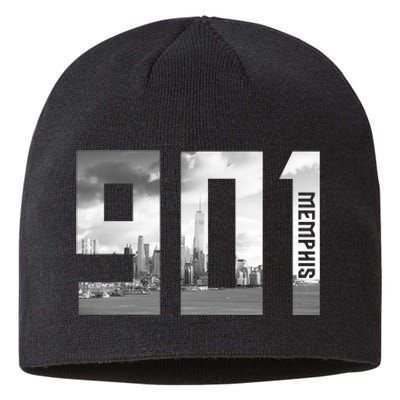 Vintage Memphis Tennessee 901 Area Code Skyline Sustainable Beanie