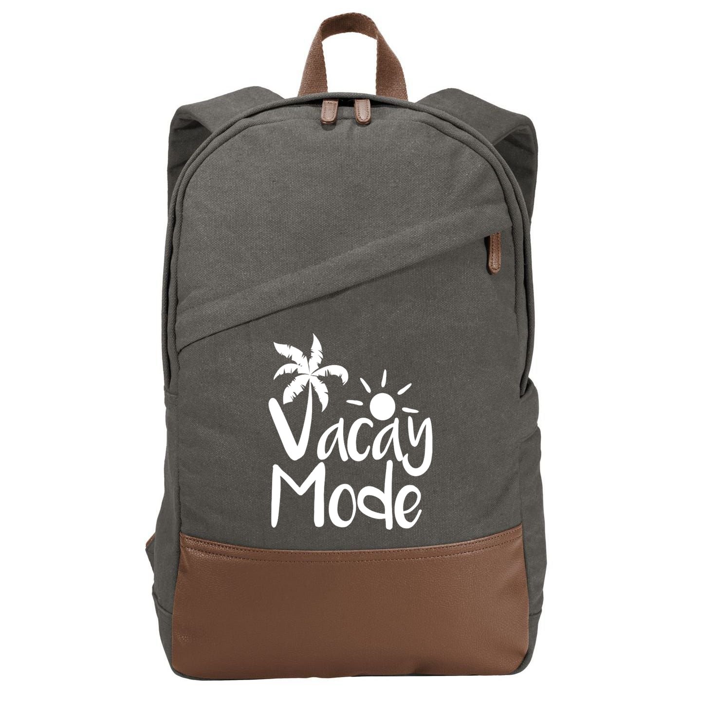 Vacay Mode Tropical Vacation Cotton Canvas Backpack