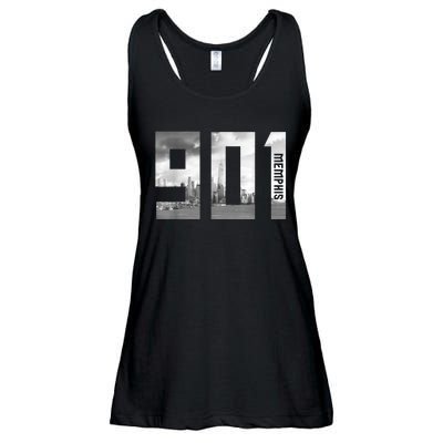 Vintage Memphis Tennessee 901 Area Code Skyline Ladies Essential Flowy Tank