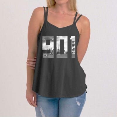 Vintage Memphis Tennessee 901 Area Code Skyline Women's Strappy Tank