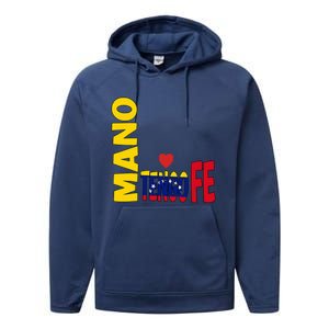 Venezuela Mano Tengo Fe Vinotinto Performance Fleece Hoodie