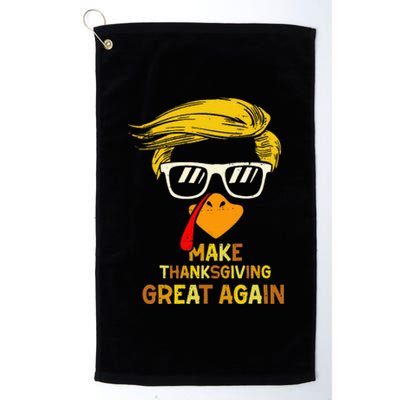 Vintage Make Thanksgiving Great Again Turkey Trump Face 2024 Platinum Collection Golf Towel