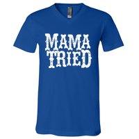 Vintage Mama Tried Country Outlaw Music Gift V-Neck T-Shirt