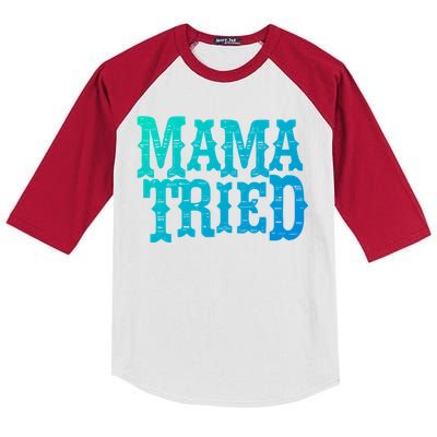 Vintage Mama Tried Country Outlaw Music Gift Kids Colorblock Raglan Jersey