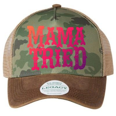 Vintage Mama Tried Country Outlaw Music Gift Legacy Tie Dye Trucker Hat