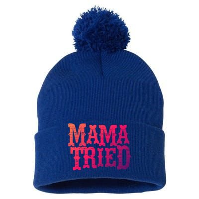 Vintage Mama Tried Country Outlaw Music Gift Pom Pom 12in Knit Beanie