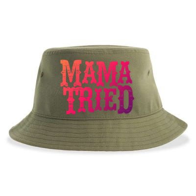 Vintage Mama Tried Country Outlaw Music Gift Sustainable Bucket Hat