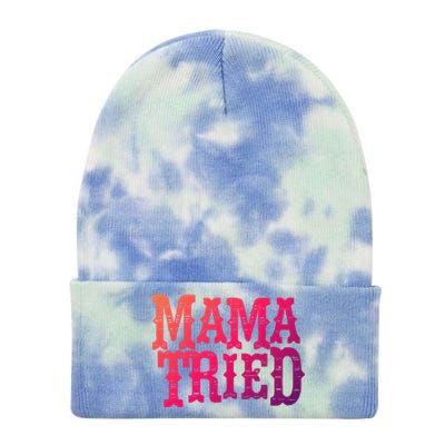 Vintage Mama Tried Country Outlaw Music Gift Tie Dye 12in Knit Beanie