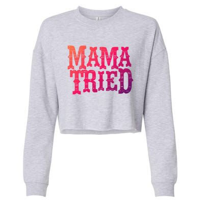 Vintage Mama Tried Country Outlaw Music Gift Cropped Pullover Crew