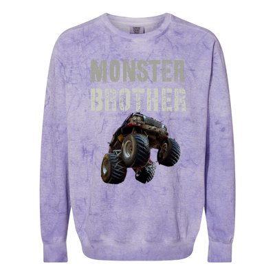 Vintage Monster Truck Brother Family Bro Bruh Mom Dad Team Cute Gift Colorblast Crewneck Sweatshirt