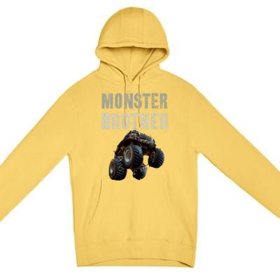 Vintage Monster Truck Brother Family Bro Bruh Mom Dad Team Cute Gift Premium Pullover Hoodie