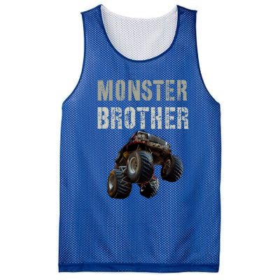 Vintage Monster Truck Brother Family Bro Bruh Mom Dad Team Cute Gift Mesh Reversible Basketball Jersey Tank