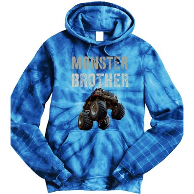 Vintage Monster Truck Brother Family Bro Bruh Mom Dad Team Cute Gift Tie Dye Hoodie