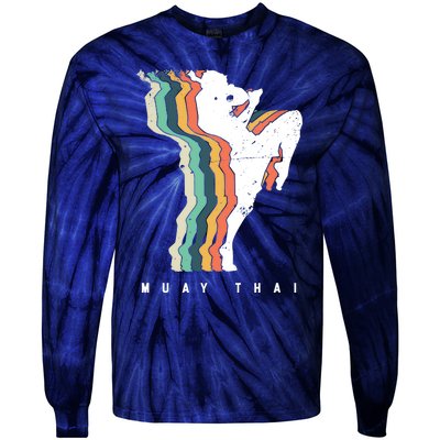 Vintage Muay Thai Fighter Thailand Boxing MMA Martial Arts Tie-Dye Long Sleeve Shirt