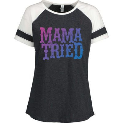 Vintage Mama Tried Country Outlaw Music Gift Enza Ladies Jersey Colorblock Tee