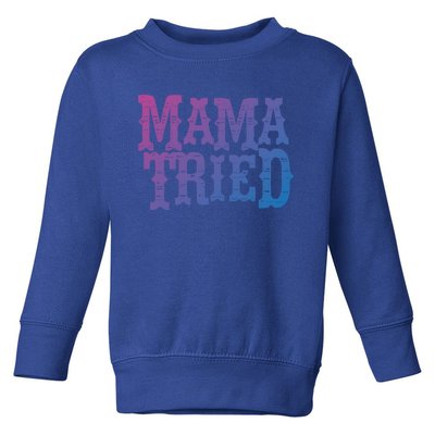 Vintage Mama Tried Country Outlaw Music Gift Toddler Sweatshirt