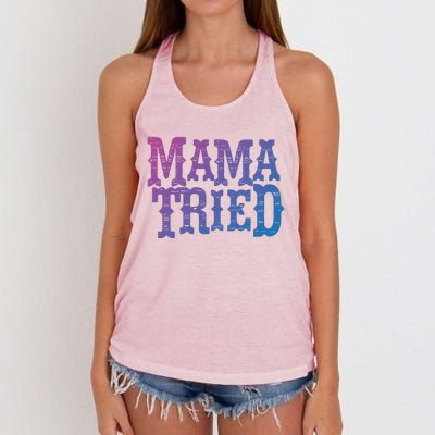 Vintage Mama Tried Country Outlaw Music Gift Women's Knotted Racerback Tank