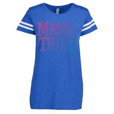 Vintage Mama Tried Country Outlaw Music Gift Enza Ladies Jersey Football T-Shirt