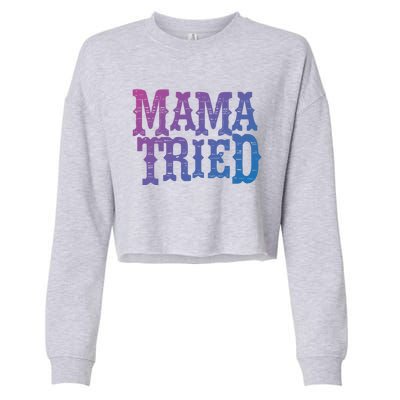 Vintage Mama Tried Country Outlaw Music Gift Cropped Pullover Crew