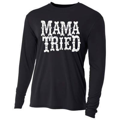 VINTAGE Mama Tried Country Outlaw Music Cooling Performance Long Sleeve Crew