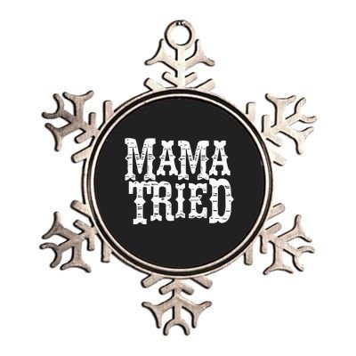 VINTAGE Mama Tried Country Outlaw Music Metallic Star Ornament