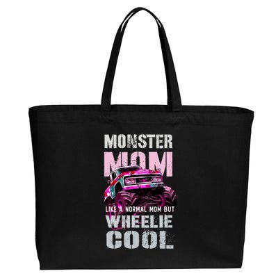 Vintage Monster Truck Mom Like Normal Mama Of Birthday Boy Cotton Canvas Jumbo Tote