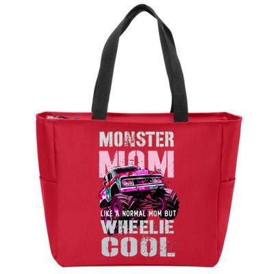 Vintage Monster Truck Mom Like Normal Mama Of Birthday Boy Zip Tote Bag