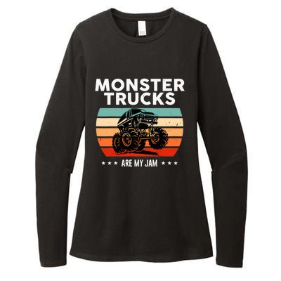 Vintage Monster Truck Are My Jam Retro Sunset Cool Engines Womens CVC Long Sleeve Shirt