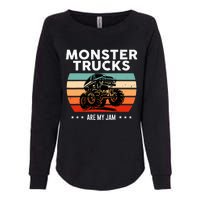 Vintage Monster Truck Are My Jam Retro Sunset Cool Engines Womens California Wash Sweatshirt