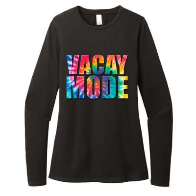 Vacay Mode Tie Dye Colorful Vacation Womens CVC Long Sleeve Shirt