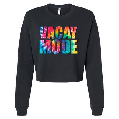 Vacay Mode Tie Dye Colorful Vacation Cropped Pullover Crew