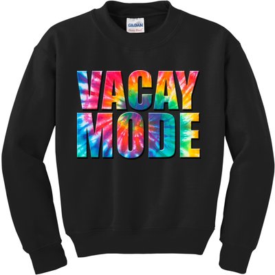 Vacay Mode Tie Dye Colorful Vacation Kids Sweatshirt