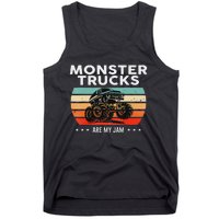 Vintage Monster Truck Are My Jam Retro Sunset Cool Engines Tank Top