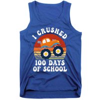 Vintage Monter Truck I Crushed 100 Days Of School Teacher Cute Gift Tank Top