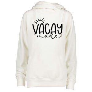 Vacay Mode Tropical Vacation Womens Funnel Neck Pullover Hood